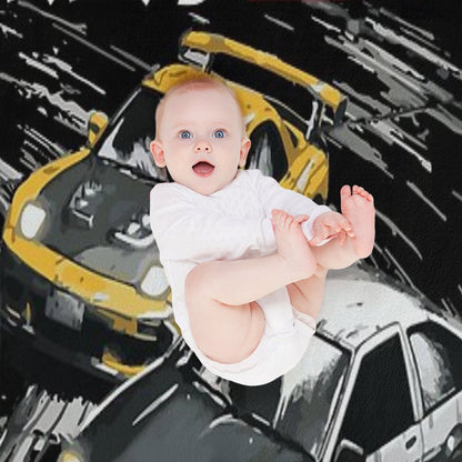 Mountain Drift Racing Initial D Tandems AE86 Vs FD Rx-7 Throw Blanket