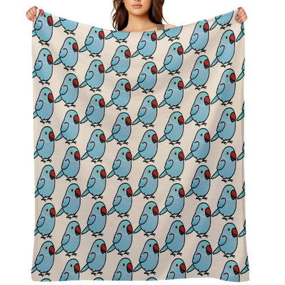 Chubby Blue Indian Ringneck Parakeet - Female Throw Blanket