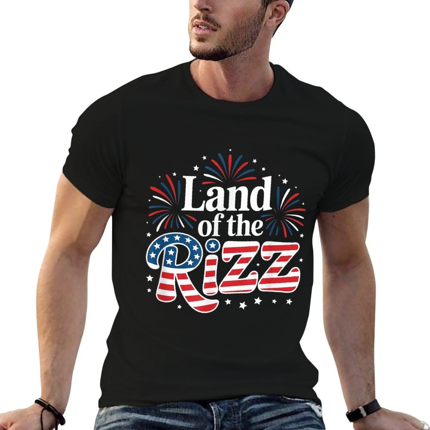 Land of The Rizz Funny Patriotic Day 4th Of July US  Eco-friendly Material T-Shirt