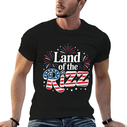 Land of The Rizz Funny Patriotic Day 4th Of July US  Eco-friendly Material T-Shirt