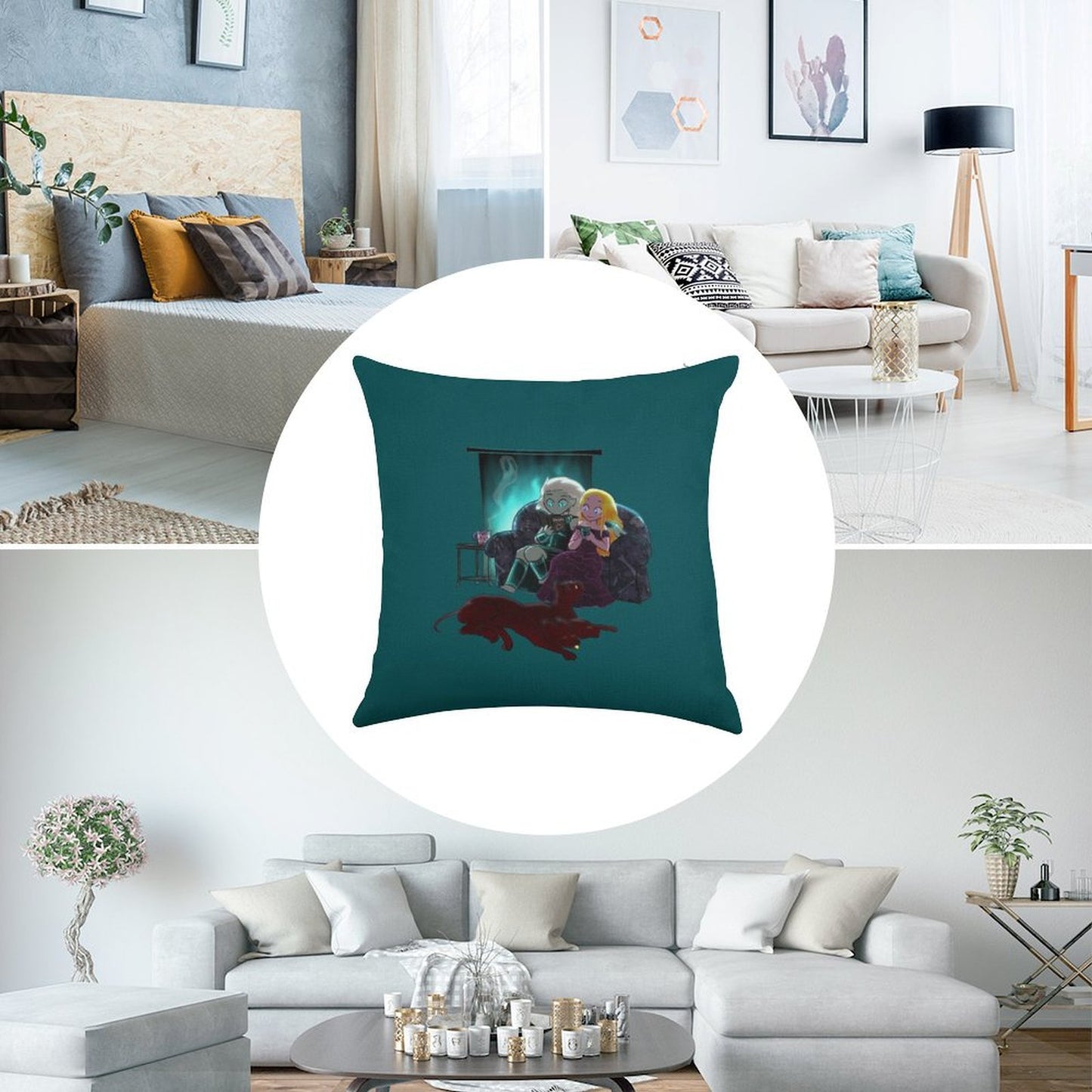 Cozy Winter Night Linen Throw Pillow Cover