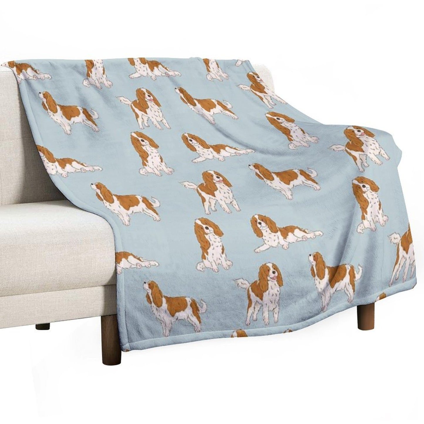 Blenheim Cavalier King Charles Spaniel Dog Throw Blanket