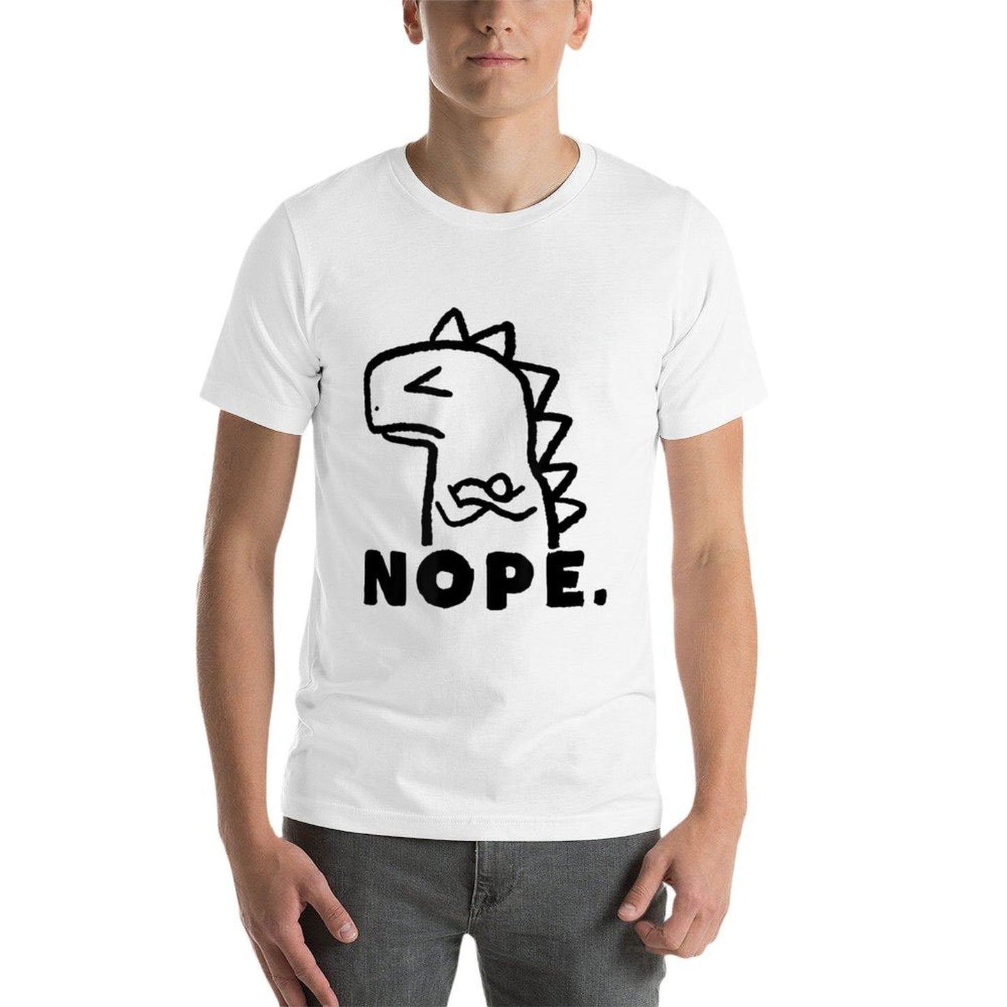 Funny Lazy Nope T-Rex Dinosaur Kaiju  Wrinkle-resistant T-Shirt