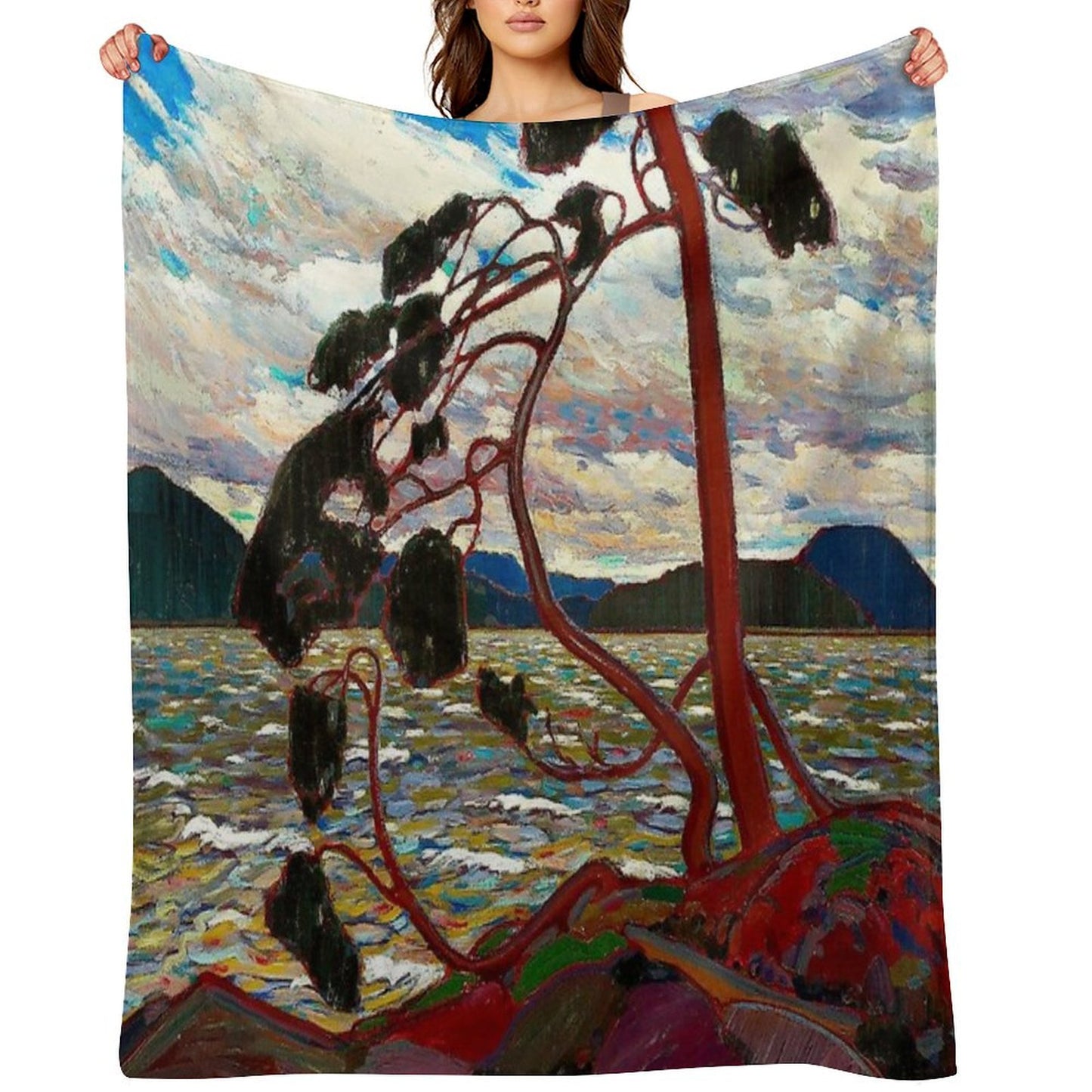WEST WIND  Vintage 1919 Tom Thomson Algonquin Park Art Print Throw Blanket