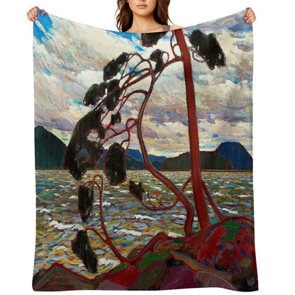 WEST WIND  Vintage 1919 Tom Thomson Algonquin Park Art Print Throw Blanket