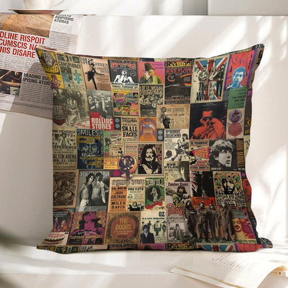 Rock N' Roll Stories Linen Throw Pillow Cover