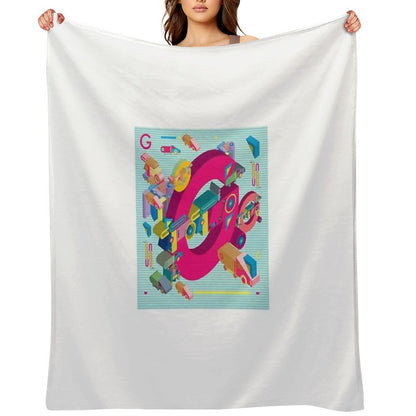 Vector Alphabet 3D Letter G Throw Blanket