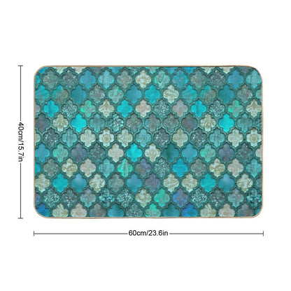 Moroccan Inspired Precious Tile Pattern Bath Mat