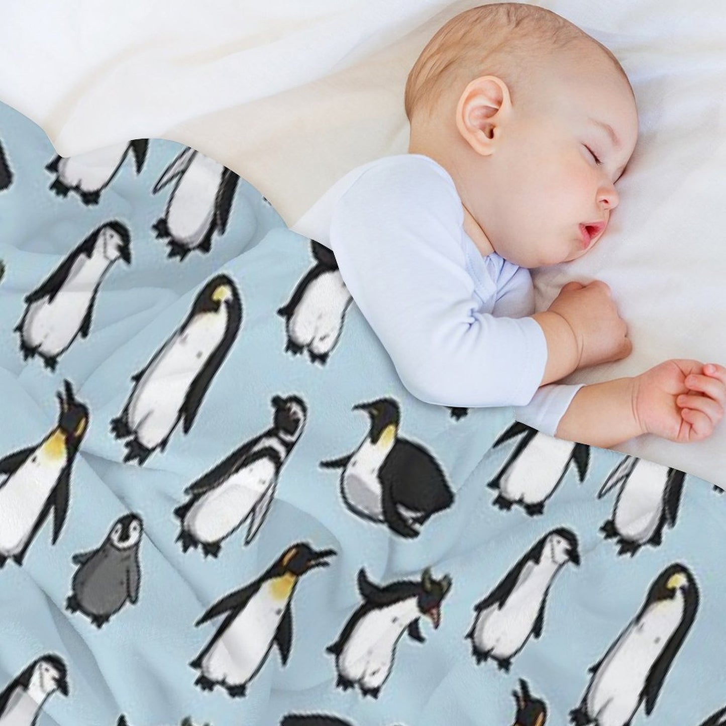 Cute Penguin Pattern Throw Blanket