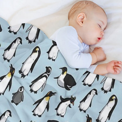 Cute Penguin Pattern Throw Blanket