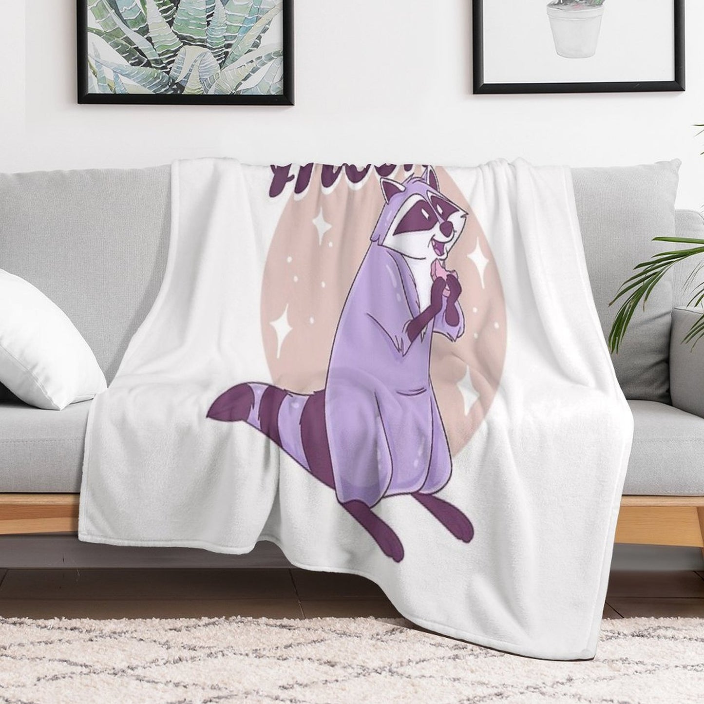 Lovely Cute Animal Is Eating in The Funny Mood Throw Blanket