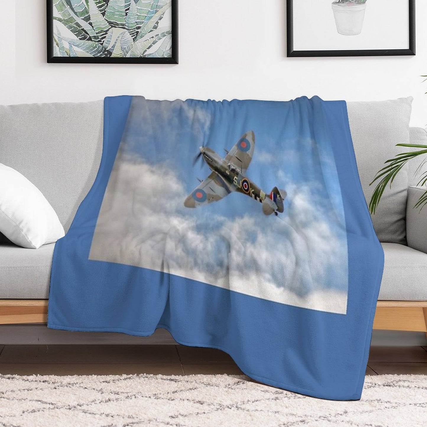 Spitfire LF IX 126 Squadron Throw Blanket