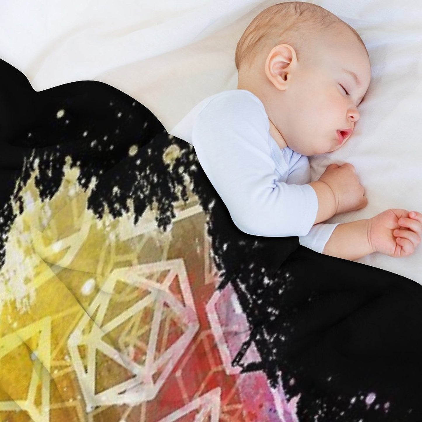 D20 Dice Watercolor Rainbow Throw Blanket