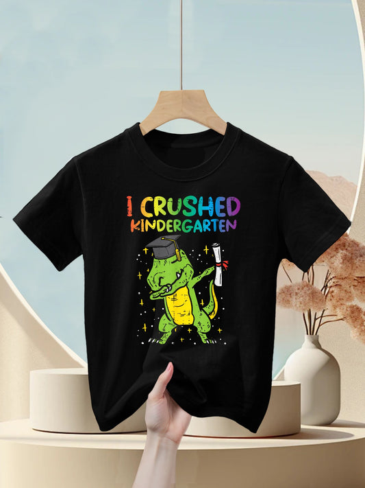Trex Dab I Crushed Kindergarten Last Day Graduation Boy Kids Kids T-Shirt