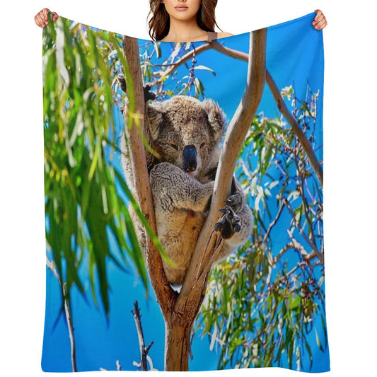 Lovely Australian Koala Bear Throw Blanket