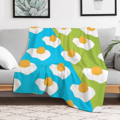 Eggsellent (blue + Green) Throw Blanket