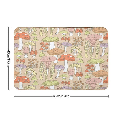 Cute Mushrooms  Dirt-Trapping Bath Mat