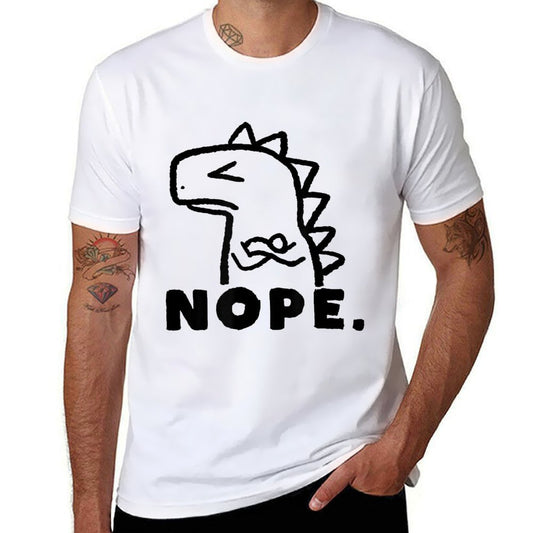 Funny Lazy Nope T-Rex Dinosaur Kaiju  Wrinkle-resistant T-Shirt