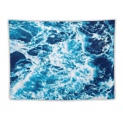 Turquoise Ocean Wave - Electric Marbled Seas Tapestry