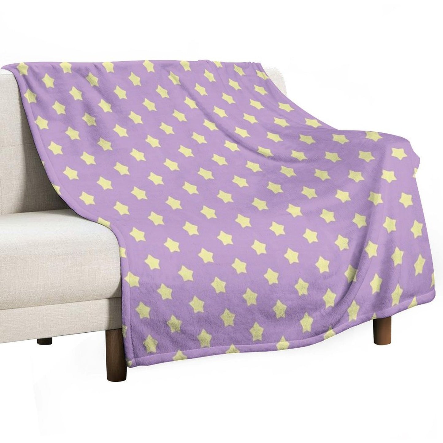 Yellow Stars on Purple Pop Throw Blanket