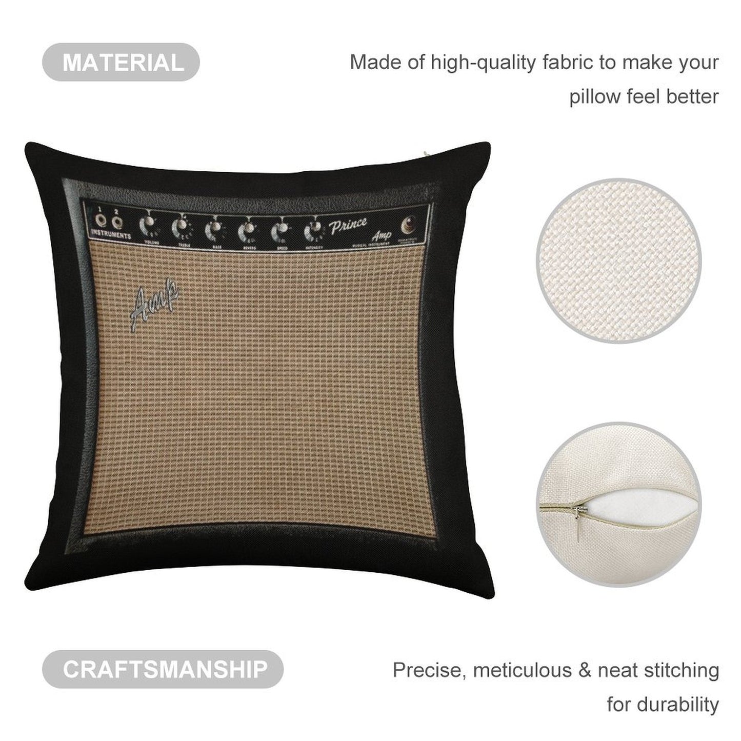 Guitar AmplifierAmp Great for MusicianGuitar Player! Linen Throw Pillow Cover