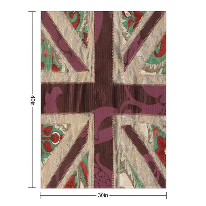 Stitched Fabric Union Jack British Flag Throw Blanket