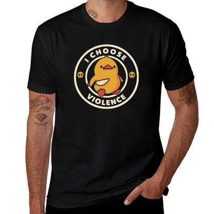 I Choose Violence Funny Duck by Tobe Fonseca  Trendy Pattern T-Shirt