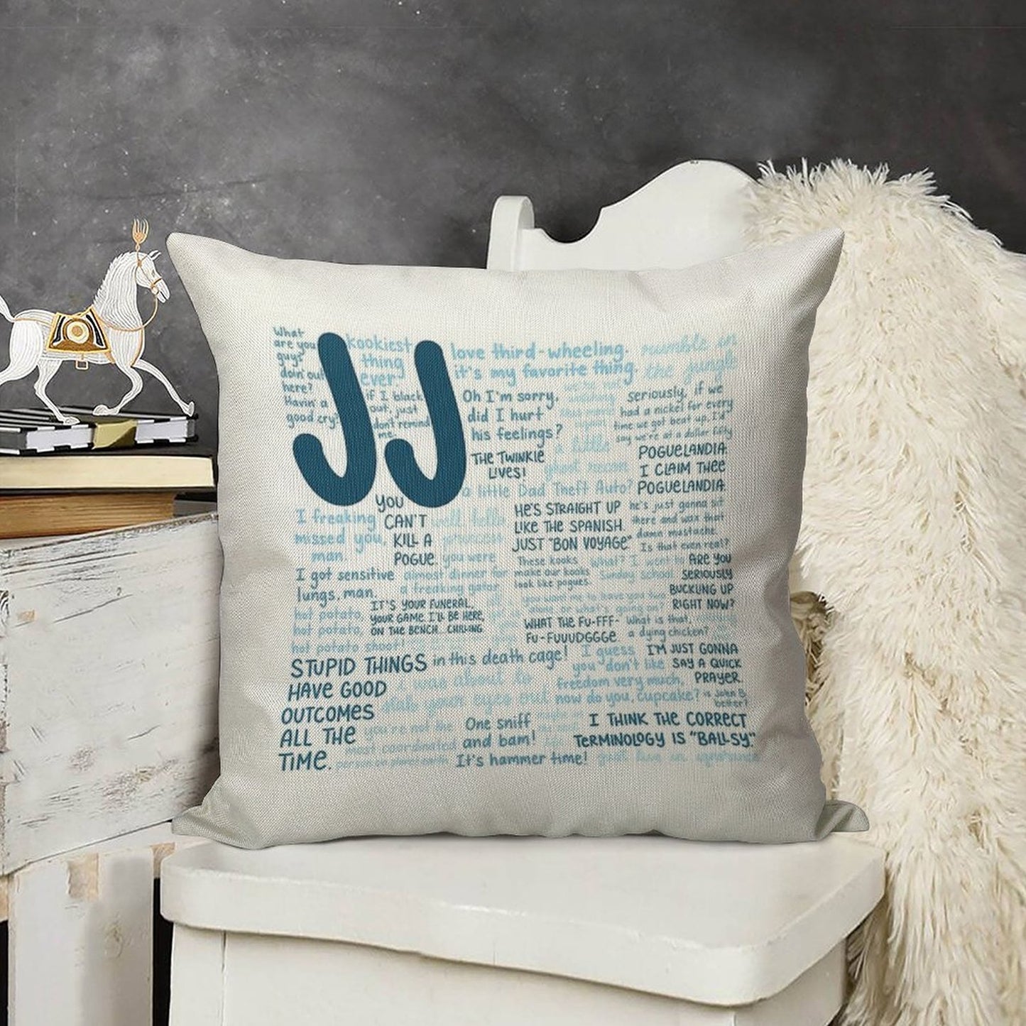 JJ Outer Banks S2 Quotes Linen Throw Pillow Cover