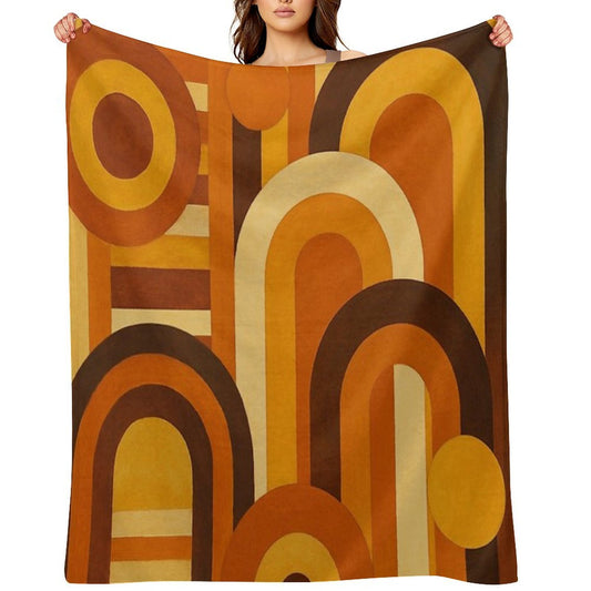 Arches And Sunspots Retro MCM Geometric Design Throw Blanket