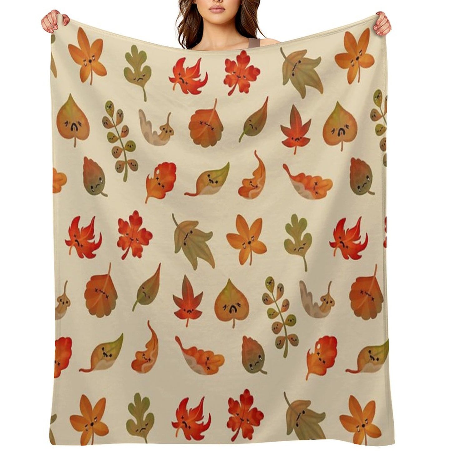 Sad Fallen Leaves Throw Blanket