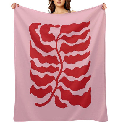 Wild Ferns Wine Edition Art Print  Mid-Century Edition Throw Blanket