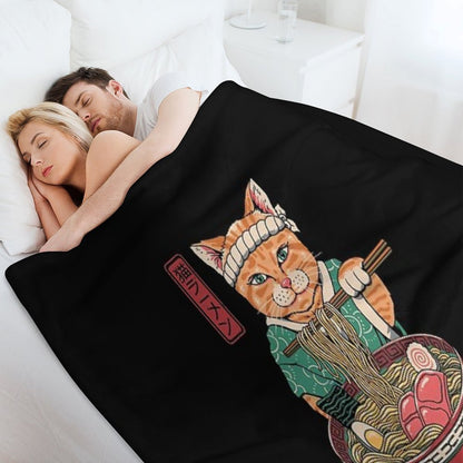 Neko Ramen Throw Blanket