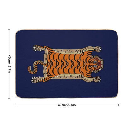 TIBETAN TIGER RUG-navy Blue Bath Mat
