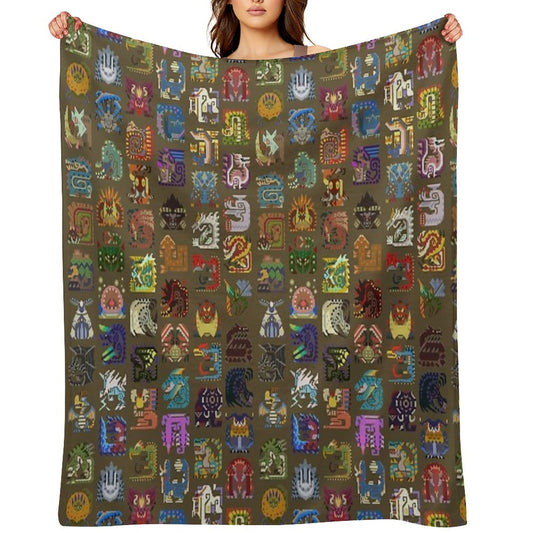 Large Monsters! Throw Blanket