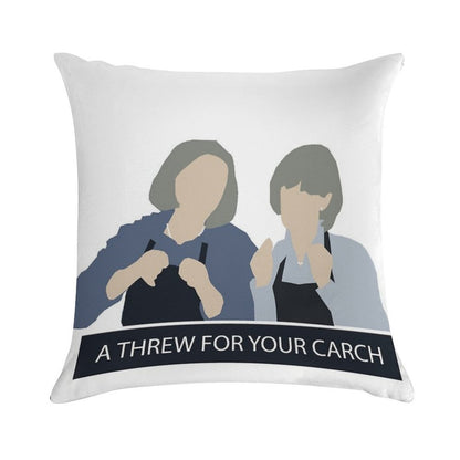 Prude And Trude - Kath And Kim Soft Shrink-Resistant Throw Pillow