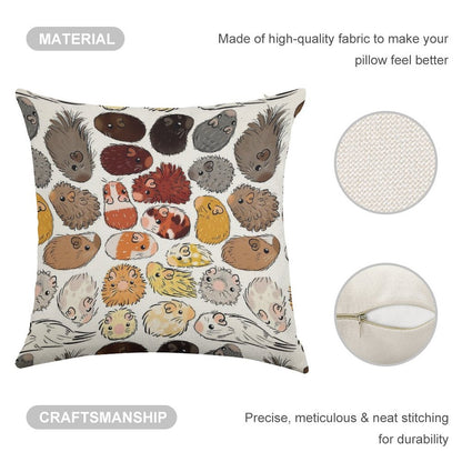 Guinea Pig Gradient Linen Throw Pillow Cover