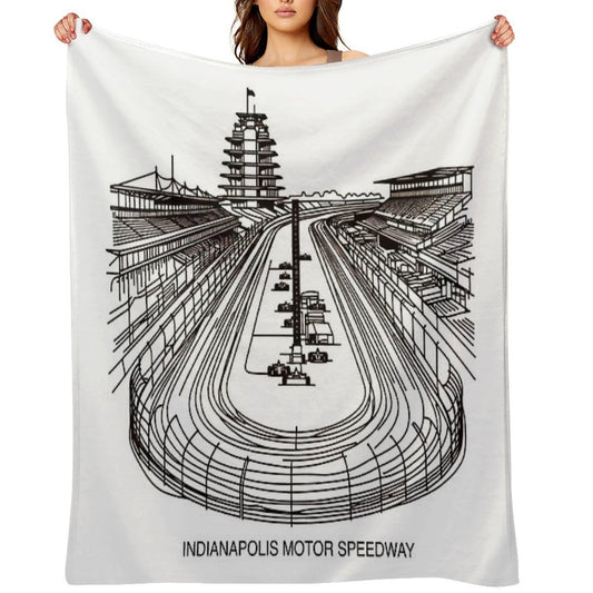 Indianapolis Motor Speedway, Fine Line Drawing Throw Blanket