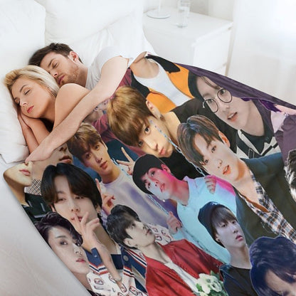 Jungkook BTS Collage Throw Blanket