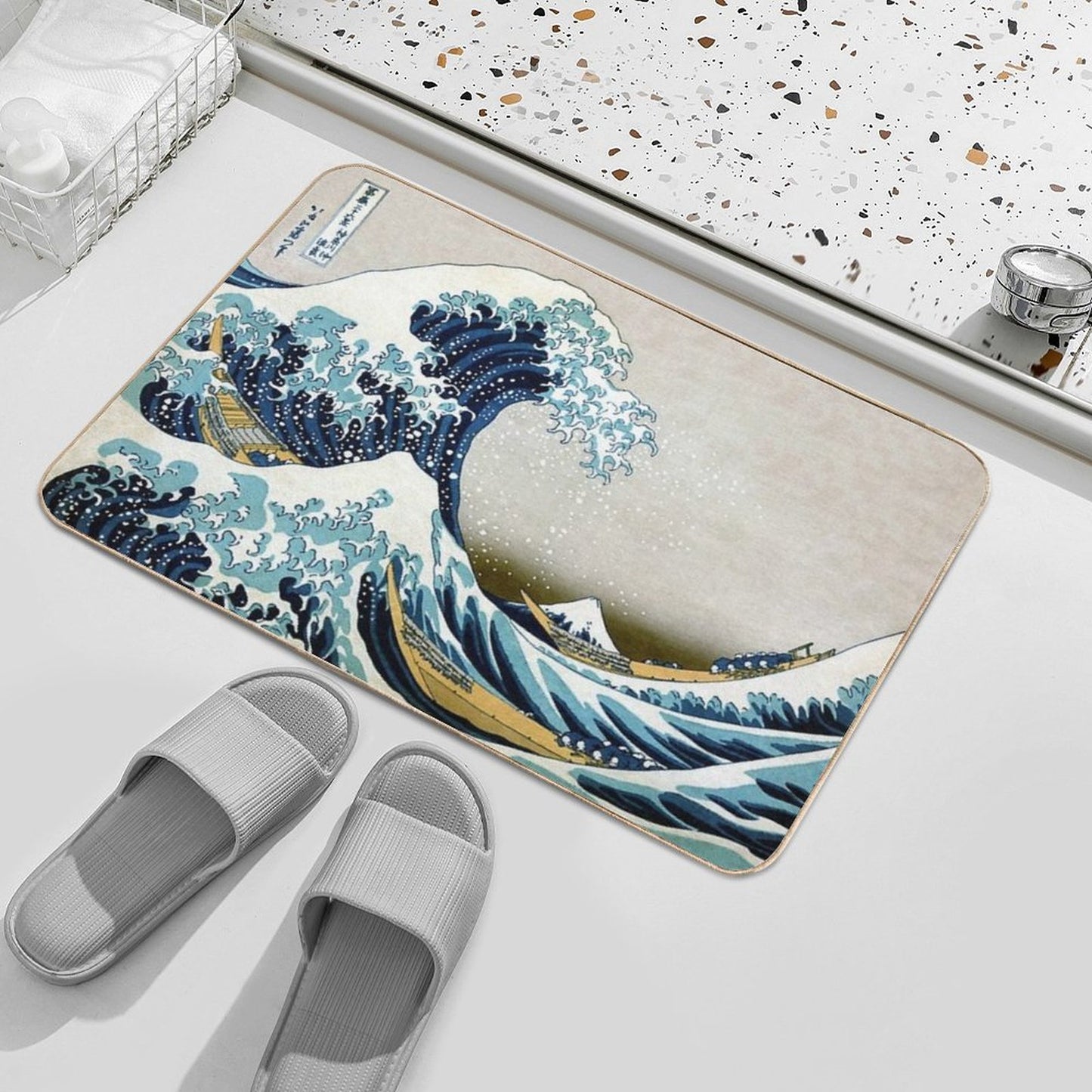 The Great Wave, Famous Japanese Artwork Bath Mat