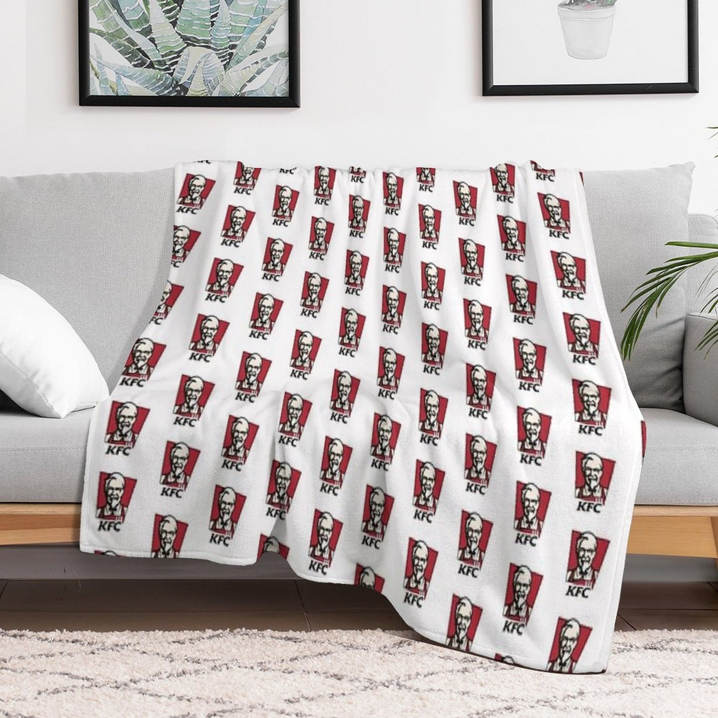 Fast Food Chicken Restaurant KENTUCKY Throw Blanket