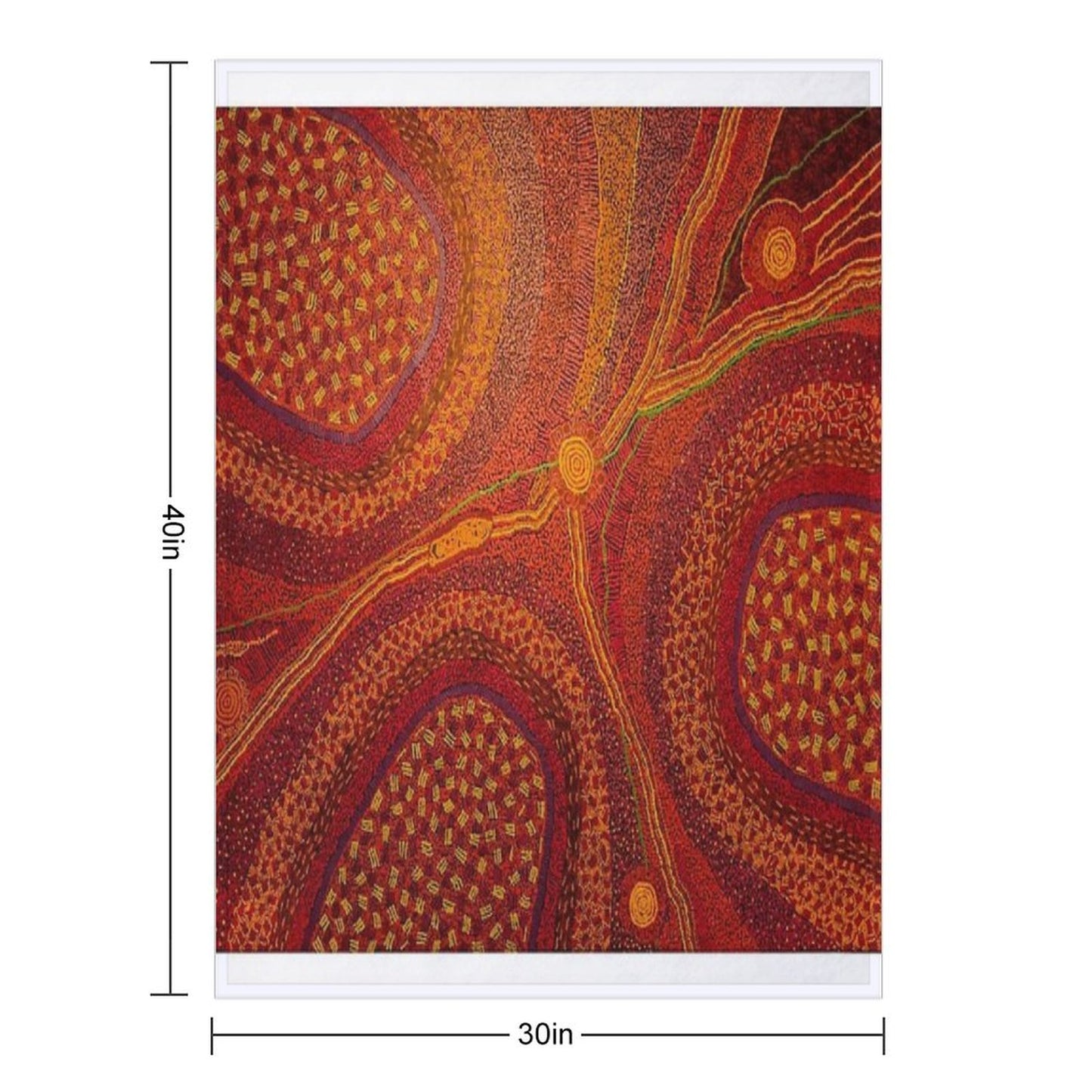 Australian Aboriginal Art Vintage Throw Blanket
