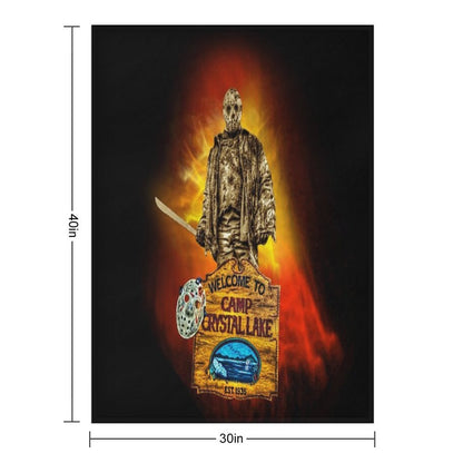 Jason Voorhees Friday The 13th Fan Art Throw Blanket