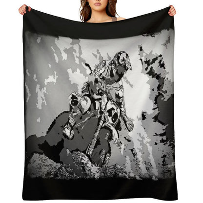 Motocross Dirt-Bike Championship Racer Throw Blanket
