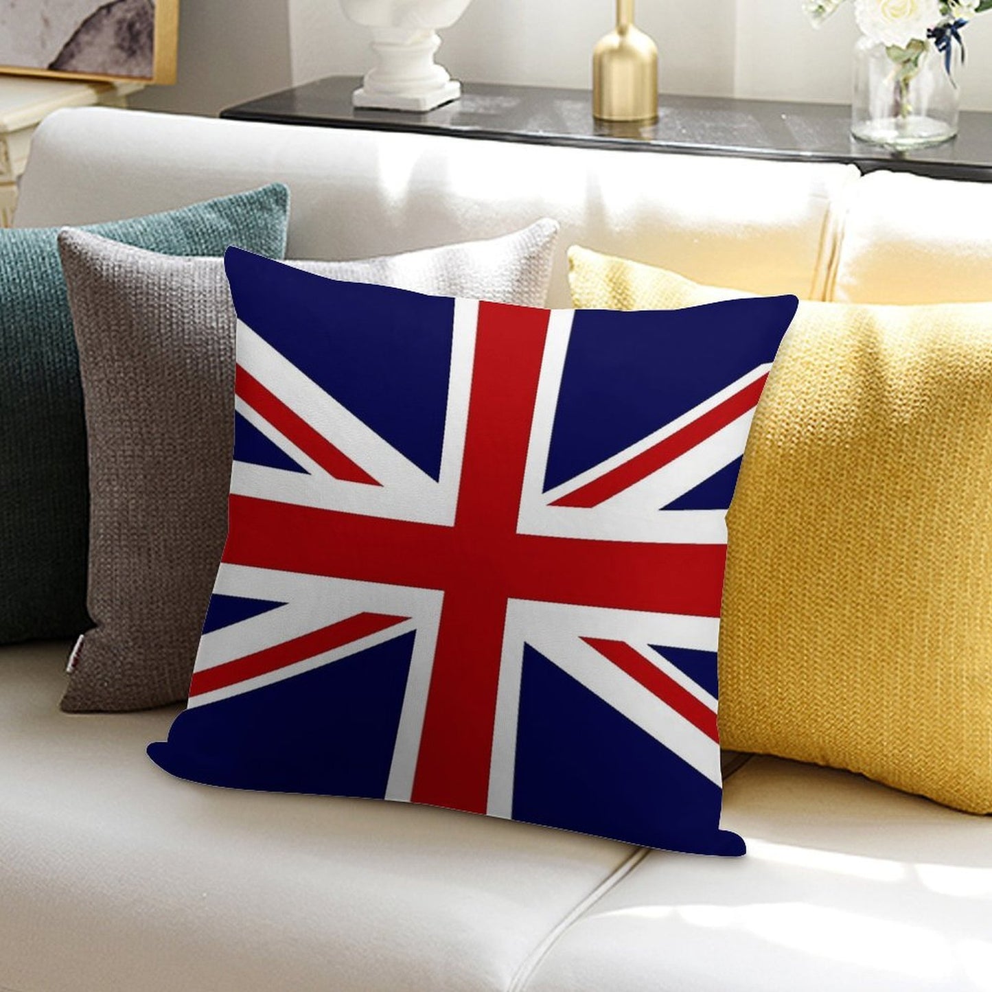 Union Jack Flag of The UK Soft Gift Ready Throw Pillow