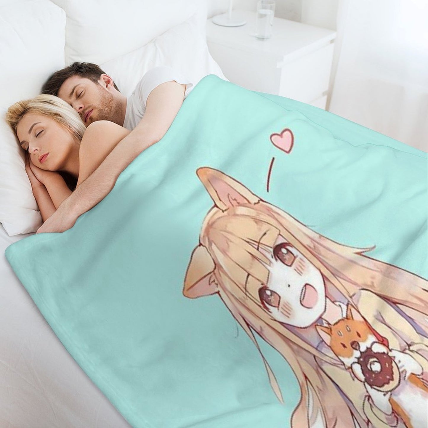 Kawaii Anime Girl Throw Blanket