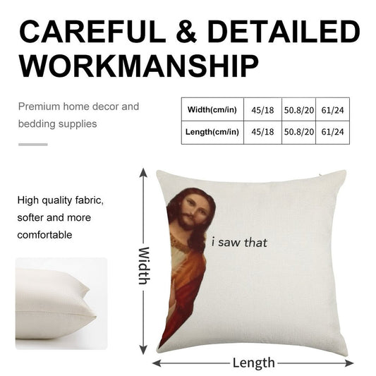 Jesus I Saw That Linen Throw Pillow Cover
