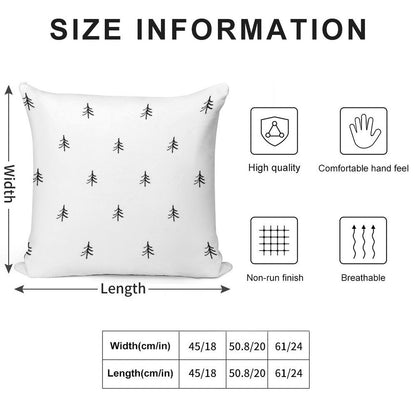 Minimalist Christmas Tree Black & White Pattern Soft Multiple Sizes Throw Pillow