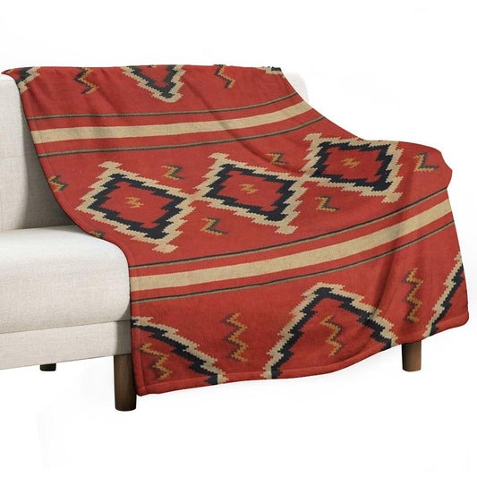Navajo Textile  Native American Weaving Pattern 26 Throw Blanket