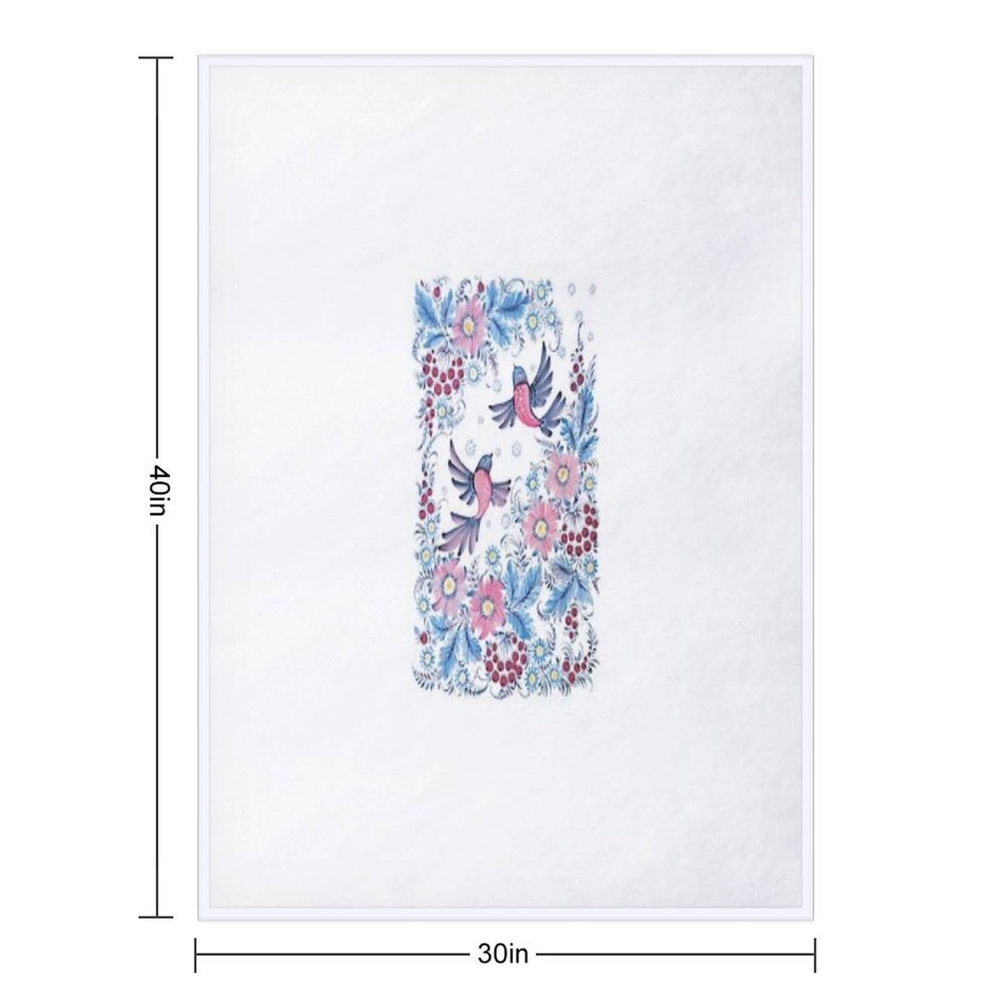 Lovebirds in Petrykivka Floral Garden Throw Blanket