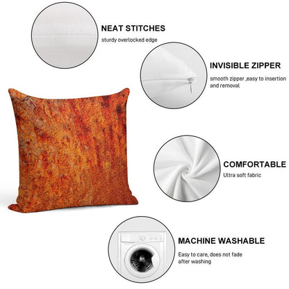 Burnt Orange Soft Skin-Friendly Throw Pillow